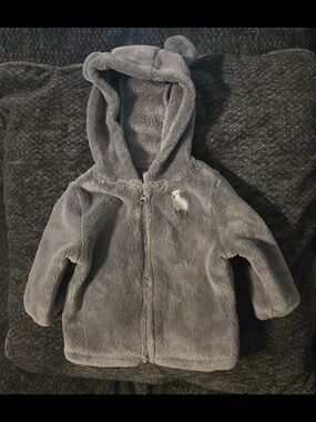 Carter's Child of Mine Plush Hooded Baby Jacket in Gray